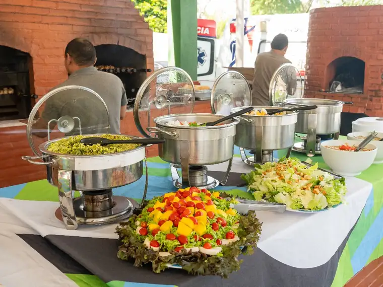 Buffet montado em evento da Society Show no Rio de Janeiro